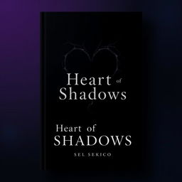 A minimalistic book cover design for a fantasy novel titled 'Heart of Shadows'