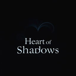 A minimalistic book cover design for a fictional book titled 'Heart of Shadows'