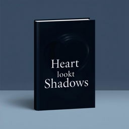 A minimalistic book cover design for a fictional book titled 'Heart of Shadows'