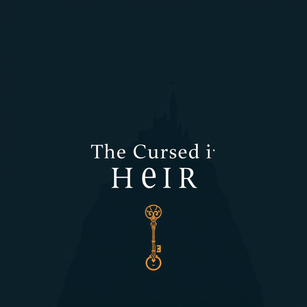 A minimalist book cover for a novel titled 'The Cursed Heir', featuring a simplified design with a muted color palette