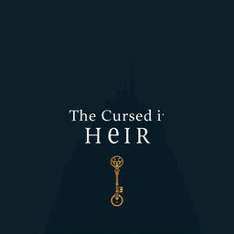 A minimalist book cover for a novel titled 'The Cursed Heir', featuring a simplified design with a muted color palette