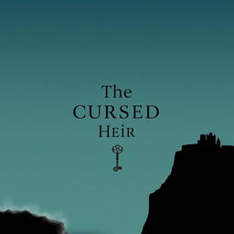 A minimalist book cover for a novel titled 'The Cursed Heir', featuring a simplified design with a muted color palette