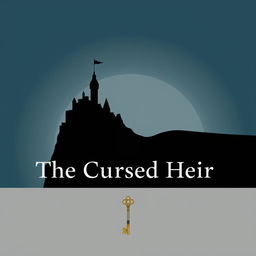 A minimalist book cover for a novel titled 'The Cursed Heir', featuring a simplified design with a muted color palette