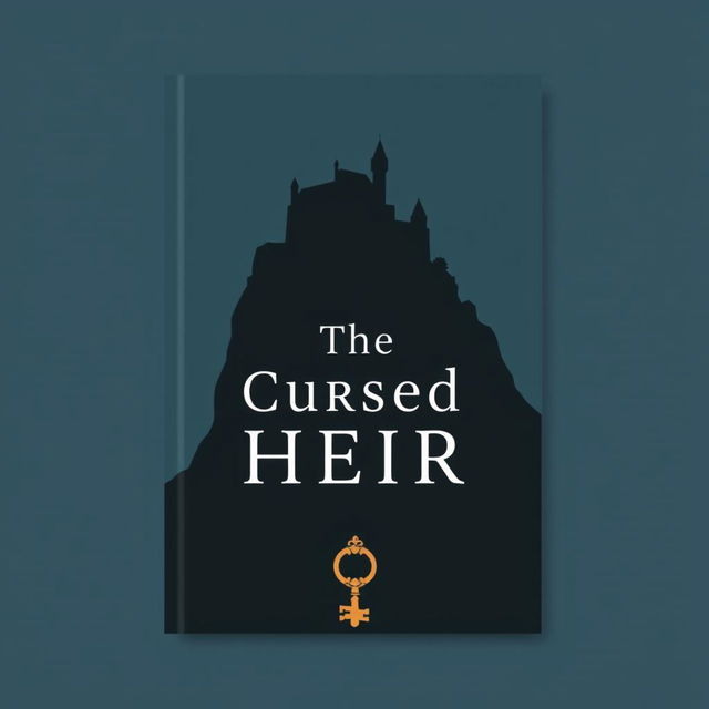 A minimalist book cover for a novel titled 'The Cursed Heir', featuring a simplified design with a muted color palette