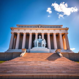 A majestic depiction of the Lincoln Memorial in Washington D