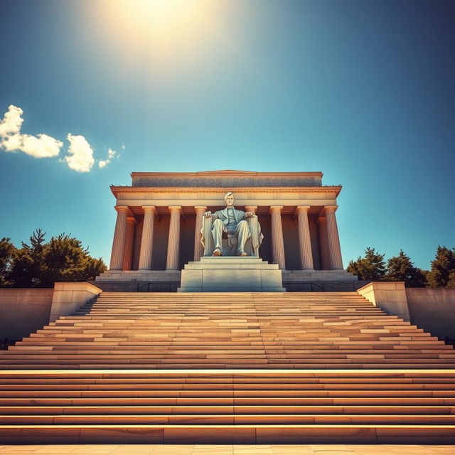 A majestic depiction of the Lincoln Memorial in Washington D