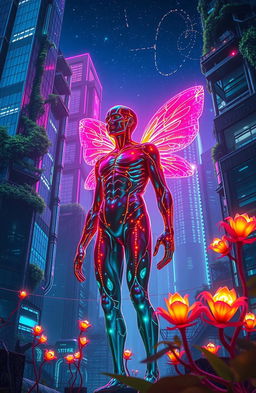 A vibrant science fiction scene showcasing a dramatic metamorphosis event