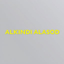 The name 'ALKINDI ALASOD' displayed in a professional, elegant, and large font