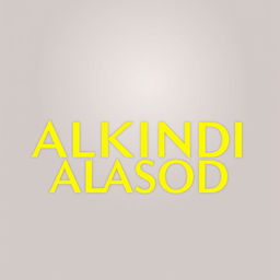 The name 'ALKINDI ALASOD' displayed in a professional, elegant, and large font