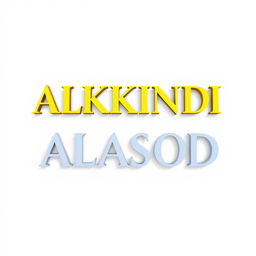 The name 'ALKINDI ALASOD' displayed in a professional, elegant, and large font