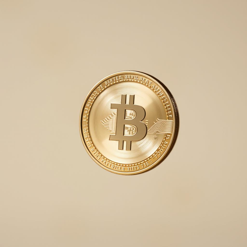 A highly detailed and realistic image of a spinning coin in mid-air, capturing the gleaming edges of the metal, reflecting the light beautifully