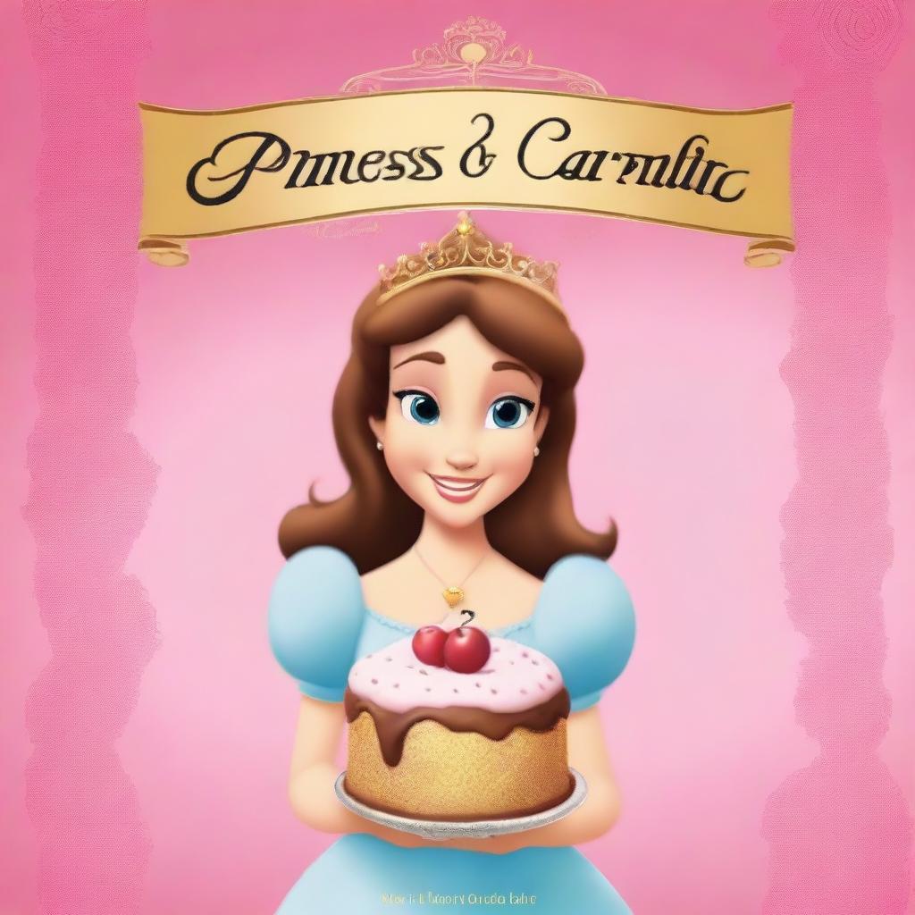 A high-quality, digitally rendered image of a book cover featuring Princess Caramelia, in the style of Disney