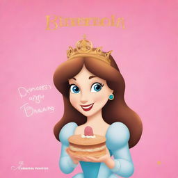 A high-quality, digitally rendered image of a book cover featuring Princess Caramelia, in the style of Disney