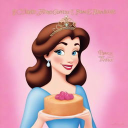 A high-quality, digitally rendered image of a book cover featuring Princess Caramelia, in the style of Disney