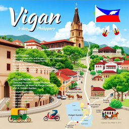 A beautifully detailed travel itinerary for a 3-day, 2-night trip to Vigan City, Philippines