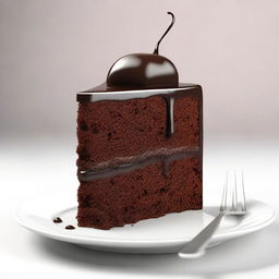 A high-quality digital art image showcasing a slice of cake