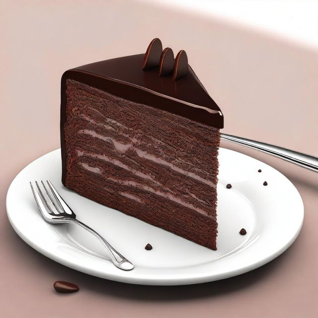 A high-quality digital art image showcasing a slice of cake