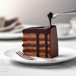 A high-quality digital art image showcasing a slice of cake