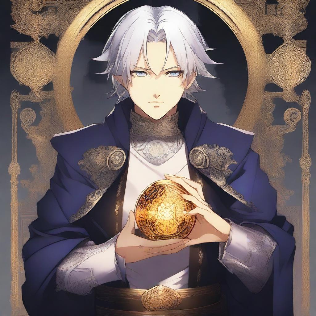 A high-quality digital art illustration of a 'Pretender' servant from the Type-Moon's Fate series