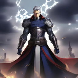 A high-quality digital art illustration of an 'Avenger' servant from the Type-Moon's Fate series