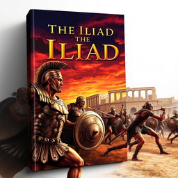 An artistic book cover for 'The Iliad