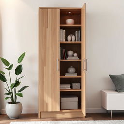 A vertical cupboard designed with modern aesthetics, measuring 4 meters in length and 60 cm in height
