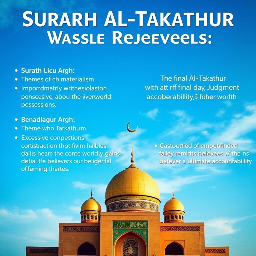 Reasons why Surah Al-Takathur was revealed, focusing on its themes of materialism and the importance of spiritual wealth over worldly possessions