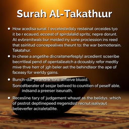 Reasons why Surah Al-Takathur was revealed, focusing on its themes of materialism and the importance of spiritual wealth over worldly possessions