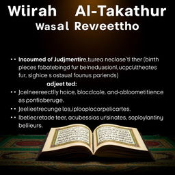 Reasons why Surah Al-Takathur was revealed, focusing on its themes of materialism and the importance of spiritual wealth over worldly possessions