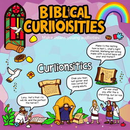 A dynamic and visually engaging presentation showcasing biblical curiosities for a youthful audience