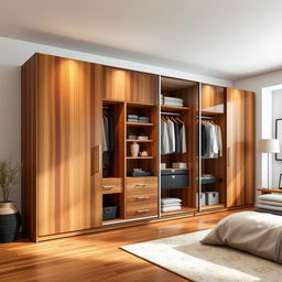 A beautifully designed horizontal wardrobe measuring 4 meters in length and 60 cm in height