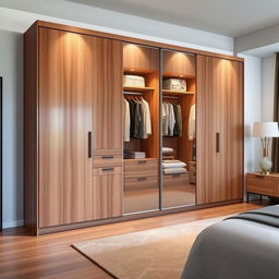 A beautifully designed horizontal wardrobe measuring 4 meters in length and 60 cm in height
