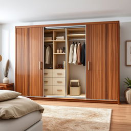 A beautifully designed horizontal wardrobe measuring 4 meters in length and 60 cm in height