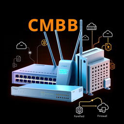 A detailed and visually appealing Configuration Management Database (CMDB) image featuring various telecom devices
