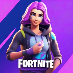 Generate a high-quality digital art thumbnail featuring the Aura skin from Fortnite