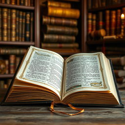 An elegant old Biblia opening up, the pages delicately flipping, revealing beautifully illustrated text and intricate gold leaf details