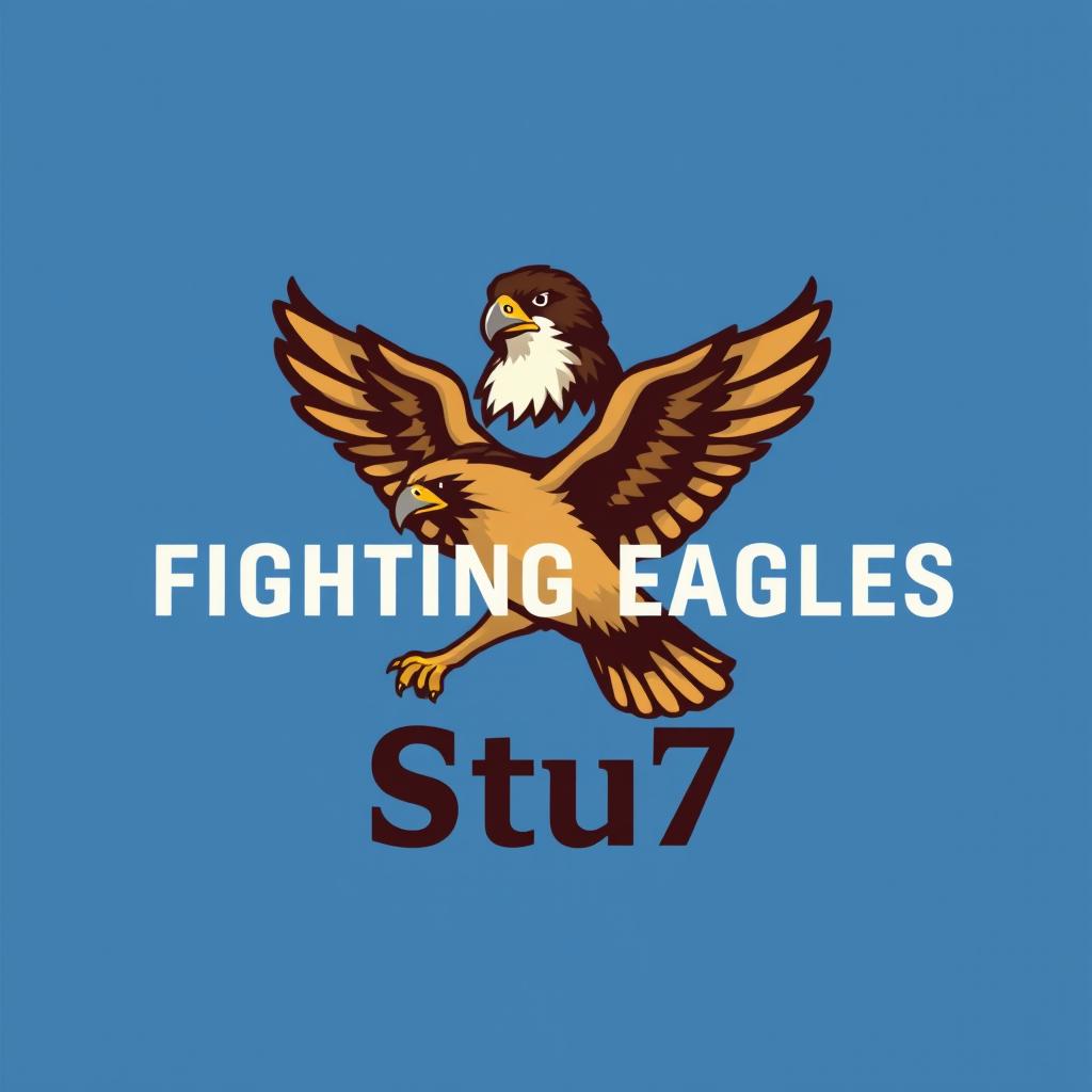 A realistic logo design featuring a small falcon emblem, symbolizing strength and agility, prominently placed above the text 'FIGHTING EAGLES'