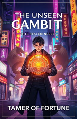 A captivating book cover for a modern fantasy novel titled 'The Unseen Gambit: Tamer of Fortune'