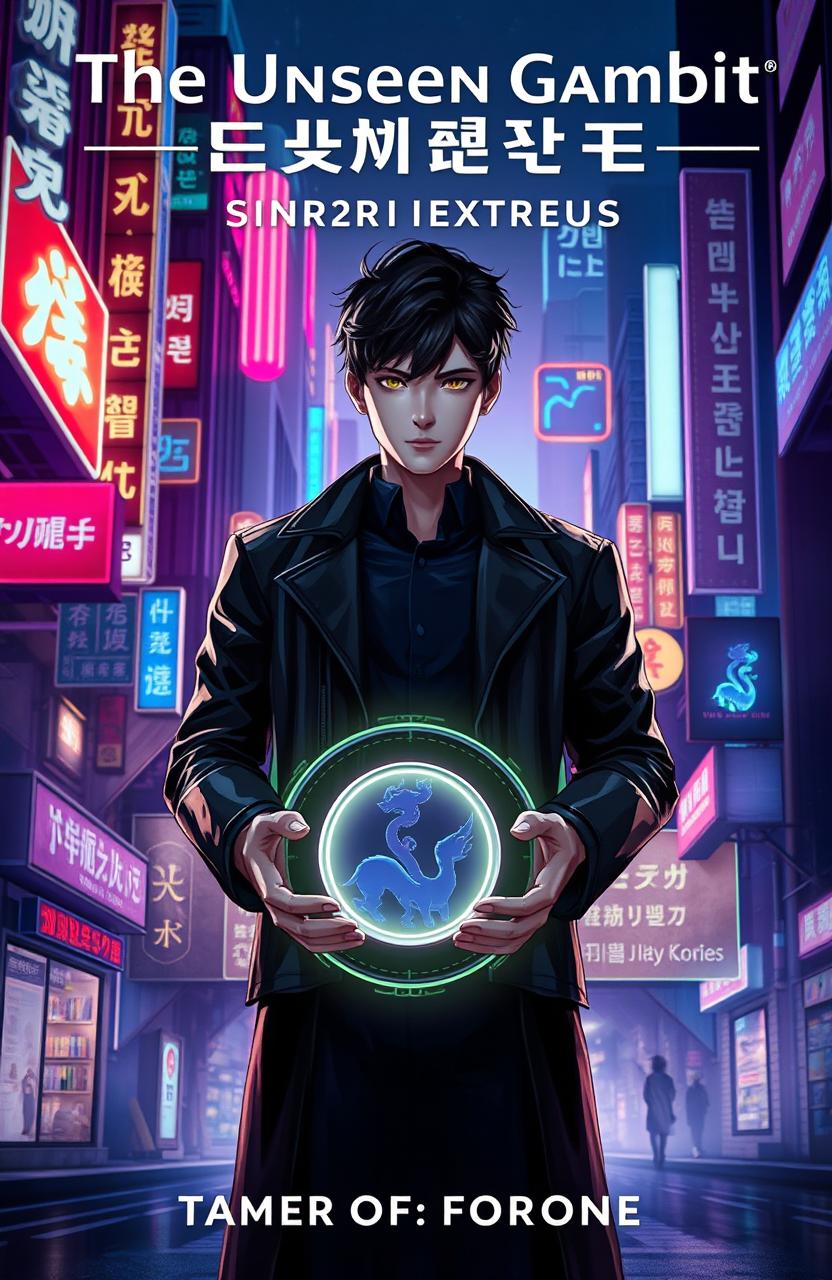 A captivating book cover for a modern fantasy novel titled 'The Unseen Gambit: Tamer of Fortune'