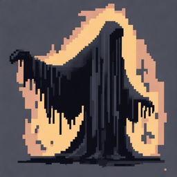 A pixel art depiction of a Dementor, the haunting creature from the Harry Potter universe