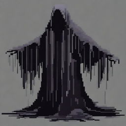 A pixel art depiction of a Dementor, the haunting creature from the Harry Potter universe