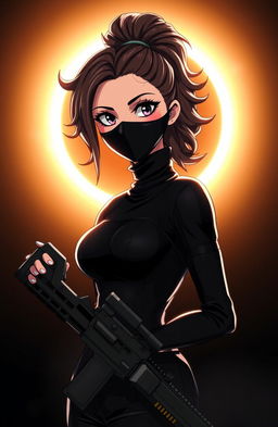 An animated depiction of a beautiful woman with stunning features
