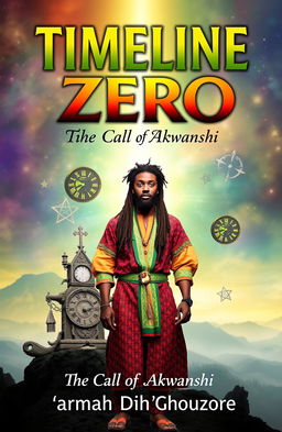 A book cover design for 'TIMELINE ZERO: The Call of Akwanshi'