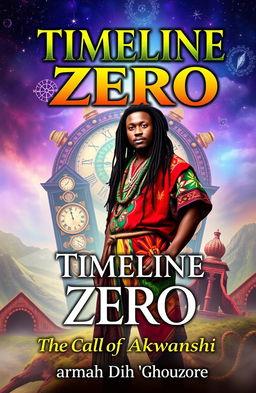 A book cover design for 'TIMELINE ZERO: The Call of Akwanshi'