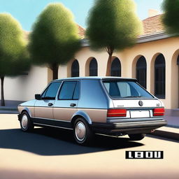 A high-quality digital art image portraying a Volkswagen Golf in exquisite detail