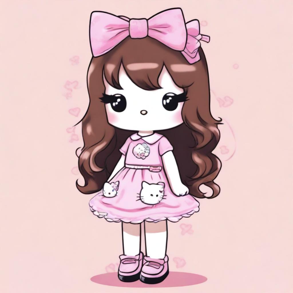 An image of Hello Kitty, depicted in a cartoon style with a twist