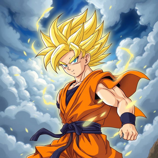 A dynamic illustration of Goku, the iconic character from Dragon Ball Z