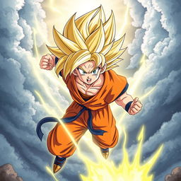A dynamic illustration of Goku, the iconic character from Dragon Ball Z