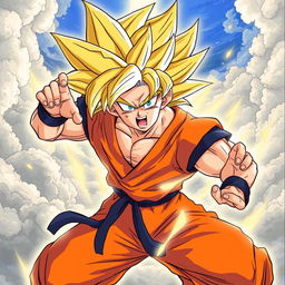 A dynamic illustration of Goku, the iconic character from Dragon Ball Z