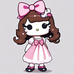 An image of Hello Kitty, depicted in a cartoon style with a twist